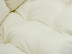 Hot Sillón colgante de 2 plazas de ratán trenzado y cojín beige - VAHINA de Sillón Colgante