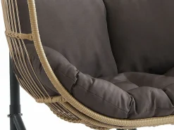 Outlet Sillón colgante de 2 plazas de ratán natural claro y gris - LISSANDRA de Sillón Colgante
