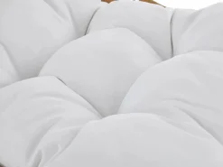 Outlet Sillón colgante de ratán sintético - Natural claro con cojines blancos - LUVA de Sillón Colgante