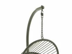 Discount MYLIA Sillón colgante de resina trenzada - con cojines blancos - LUTUS de Verde
