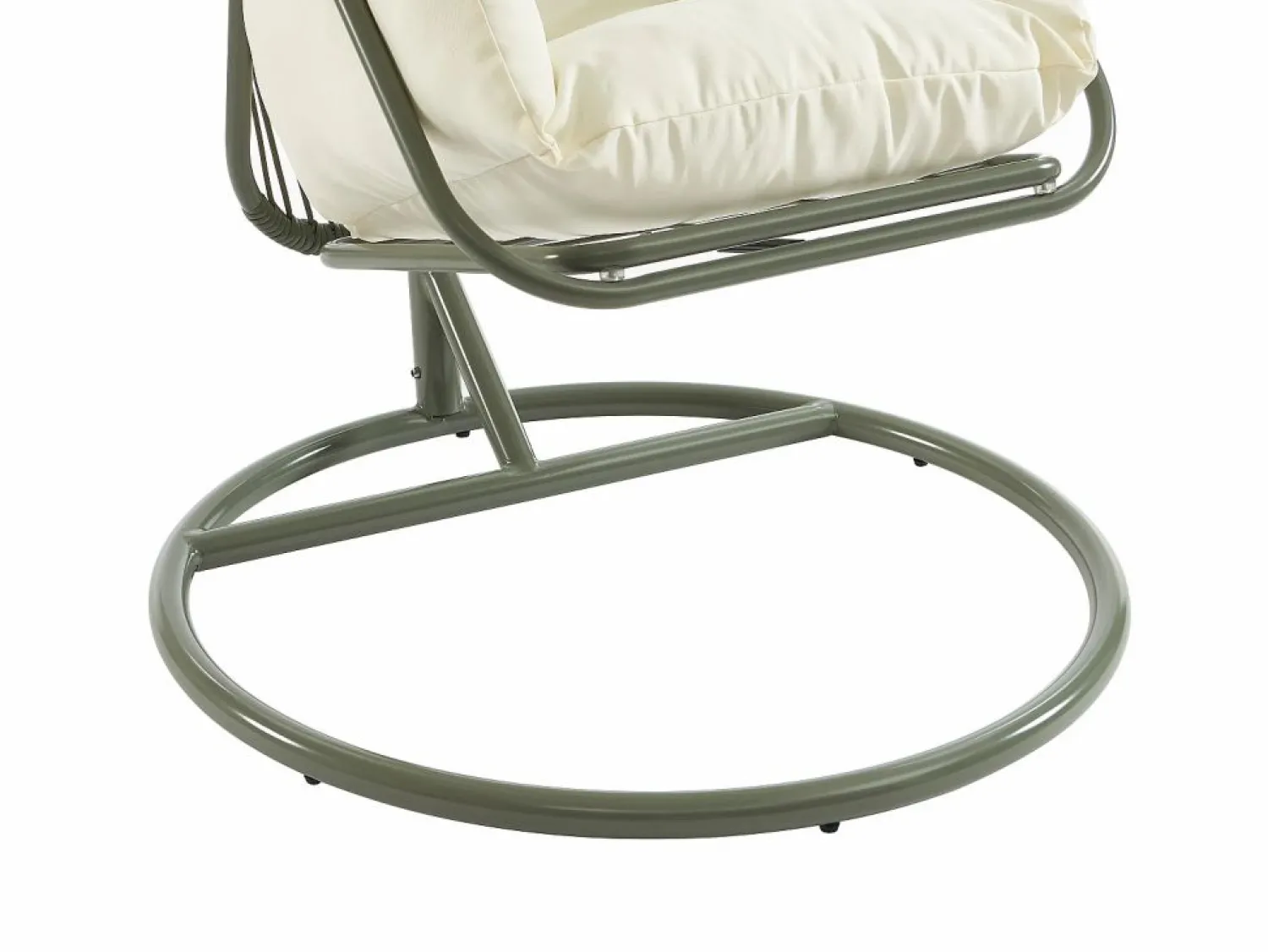 Discount MYLIA Sillón colgante de resina trenzada - con cojines blancos - LUTUS de Verde