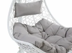 Online MYLIA Sillón colgante de resina trenzada blanca - Barato - OROSI Blanco