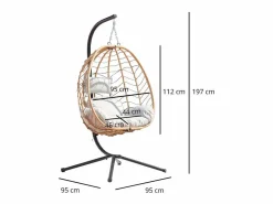 Concept-Usine Sillón colgante de resina y acero LIMA