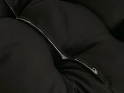 MYLIA Sillón colgante de resina trenzada - Natural claro con cojín negro - ZALO de