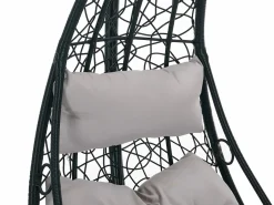 Online Sillón colgante de resina trenzada - con cojines grises - LUVA de Sillón Colgante