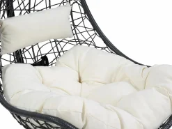 Best MYLIA Sillón colgante de resina trenzada antracita - OROSI Negro