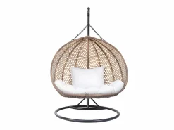 MYLIA Sillón colgante doble resina trenzada acabado mimbre - VAHINA