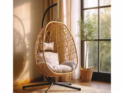 Hot Concept-Usine Sillón colgante efecto ratán CUZCO Marru00f3n