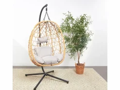 Hot Concept-Usine Sillón colgante efecto ratán CUZCO Marru00f3n