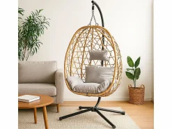 Hot Concept-Usine Sillón colgante efecto ratán CUZCO Marru00f3n