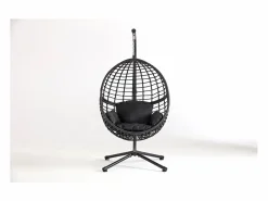Concept-Usine Sillón colgante negra de resina trenzada AUROA