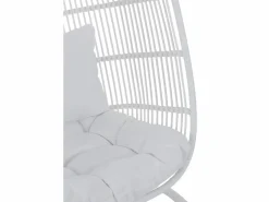 Outlet Sillón colgante ovalado de acero con efecto ratán natural BINO – Elegancia aérea-Color Sillón Colgante