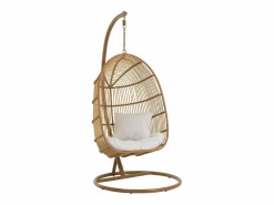 Outlet Sillón colgante ovalado de acero con efecto ratán natural BINO – Elegancia aérea-Color Sillón Colgante