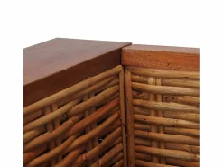 New Clicnbuy Sillón con cojines de ratán natural marrón Marru00f3n
