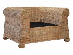 Clearance Sillón con cojines ratán natural Sillón De Mimbre