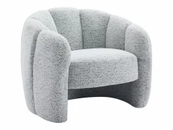 Discount Vente-unique Sillón con forma de concha en chenilla color DELIPO Gris