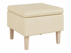 Clearance vidaxl Sillón con patas mecedoras y taburete de tela color Crema