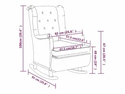 Clearance Sillón con patas mecedoras y taburete de tela claro Sillón Balancín