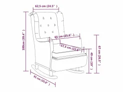 Online vidaxl Sillón con patas mecedoras madera maciza caucho tela claro Gris