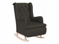 Clearance Clicnbuy Sillón con patas mecedoras y taburete de tela oscuro Gris