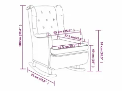 Clearance Clicnbuy Sillón con patas mecedoras y taburete de tela oscuro Gris
