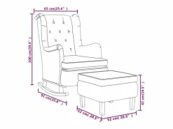 vidaxl Sillón con patas mecedoras y taburete de tela claro