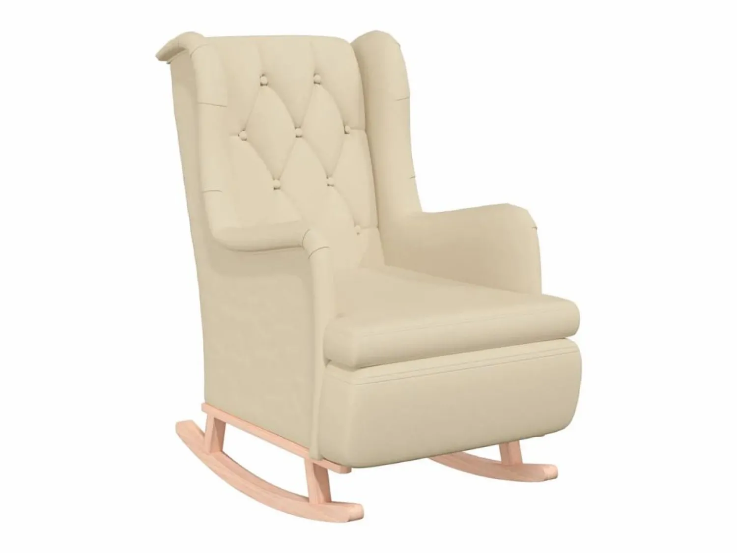 Discount Sillón con patas mecedoras madera maciza caucho y tela Sillón Balancín