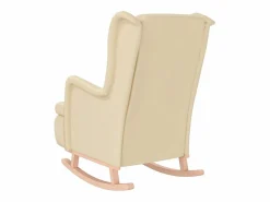 Discount Sillón con patas mecedoras madera maciza caucho y tela Sillón Balancín