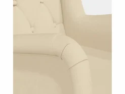 Clicnbuy Sillón con patas mecedoras madera maciza caucho y tela