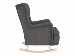 vidaxl Sillón con patas mecedoras madera caucho terciopelo oscuro