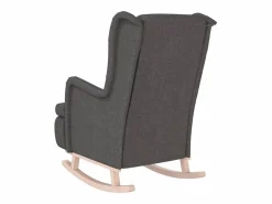 vidaxl Sillón con patas mecedoras madera caucho terciopelo oscuro