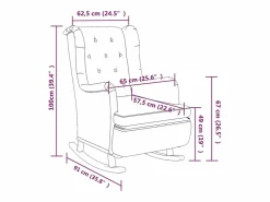 vidaxl Sillón con patas mecedoras madera caucho terciopelo oscuro