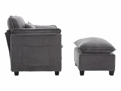 Hauss Spole Sillón con reposapiés con almacenamiento y cojín - Tela de chenilla -