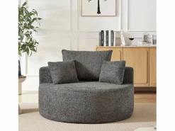Clearance Hauss Spole Sillón con soporte lumbar y reposacabezas, tapizado en tela de chenilla . Gris