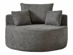 Clearance Hauss Spole Sillón con soporte lumbar y reposacabezas, tapizado en tela de chenilla . Gris