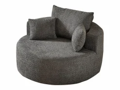 Clearance Hauss Spole Sillón con soporte lumbar y reposacabezas, tapizado en tela de chenilla . Gris