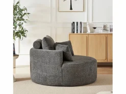 Clearance Hauss Spole Sillón con soporte lumbar y reposacabezas, tapizado en tela de chenilla . Gris
