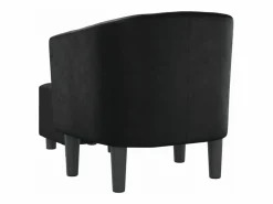 Outlet Sillón con taburete cuero sintético Sillón Estilo Cabriolet