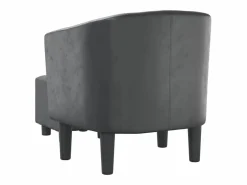 vidaxl Sillón con taburete cuero sintético