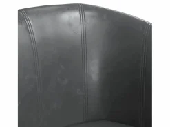 vidaxl Sillón con taburete cuero sintético