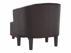 vidaxl Sillón con taburete cuero sintético marrón