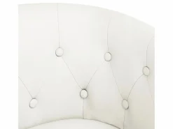 Outlet Clicnbuy Sillón con taburete cuero sintético Blanco