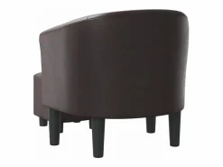 Online vidaxl Sillón con taburete cuero sintético marrón Marru00f3n