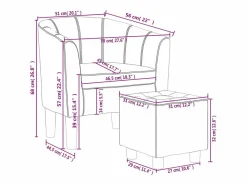 Discount vidaxl Sillón con taburete cuero sintético Blanco