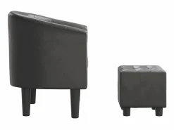 Sillón con taburete cuero sintético ES46698