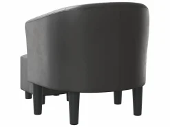 Sillón con taburete cuero sintético ES46698
