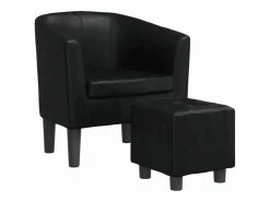 Clicnbuy Sillón con taburete cuero sintético
