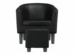 Clicnbuy Sillón con taburete cuero sintético