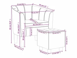 Hot Sillón con taburete cuero sintético Sillón Estilo Cabriolet