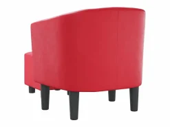 Hot Sillón con taburete cuero sintético Sillón Estilo Cabriolet